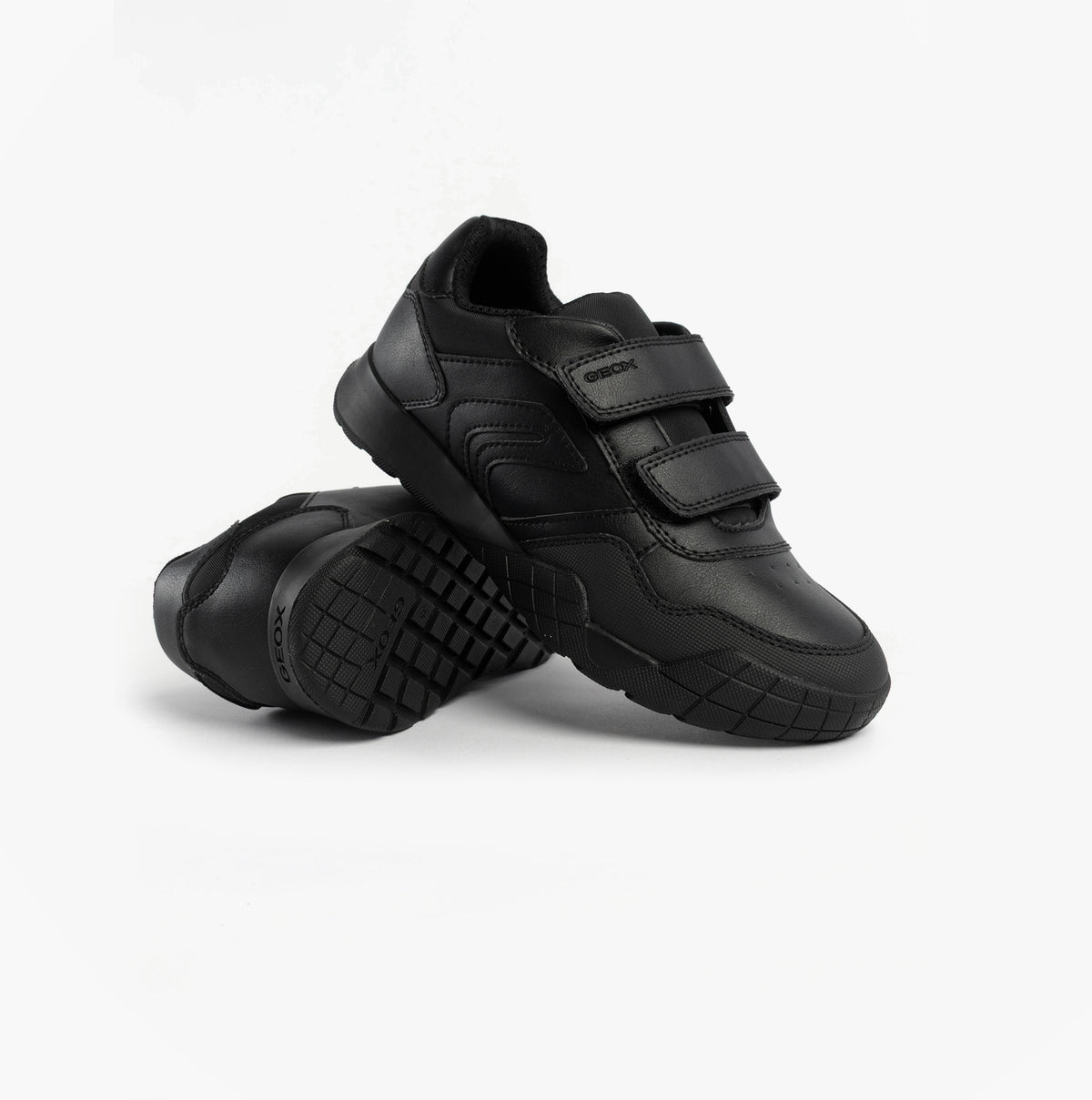 GEOX J RANN-E BOY Unisex Kids Touch Fasten Trainers Black