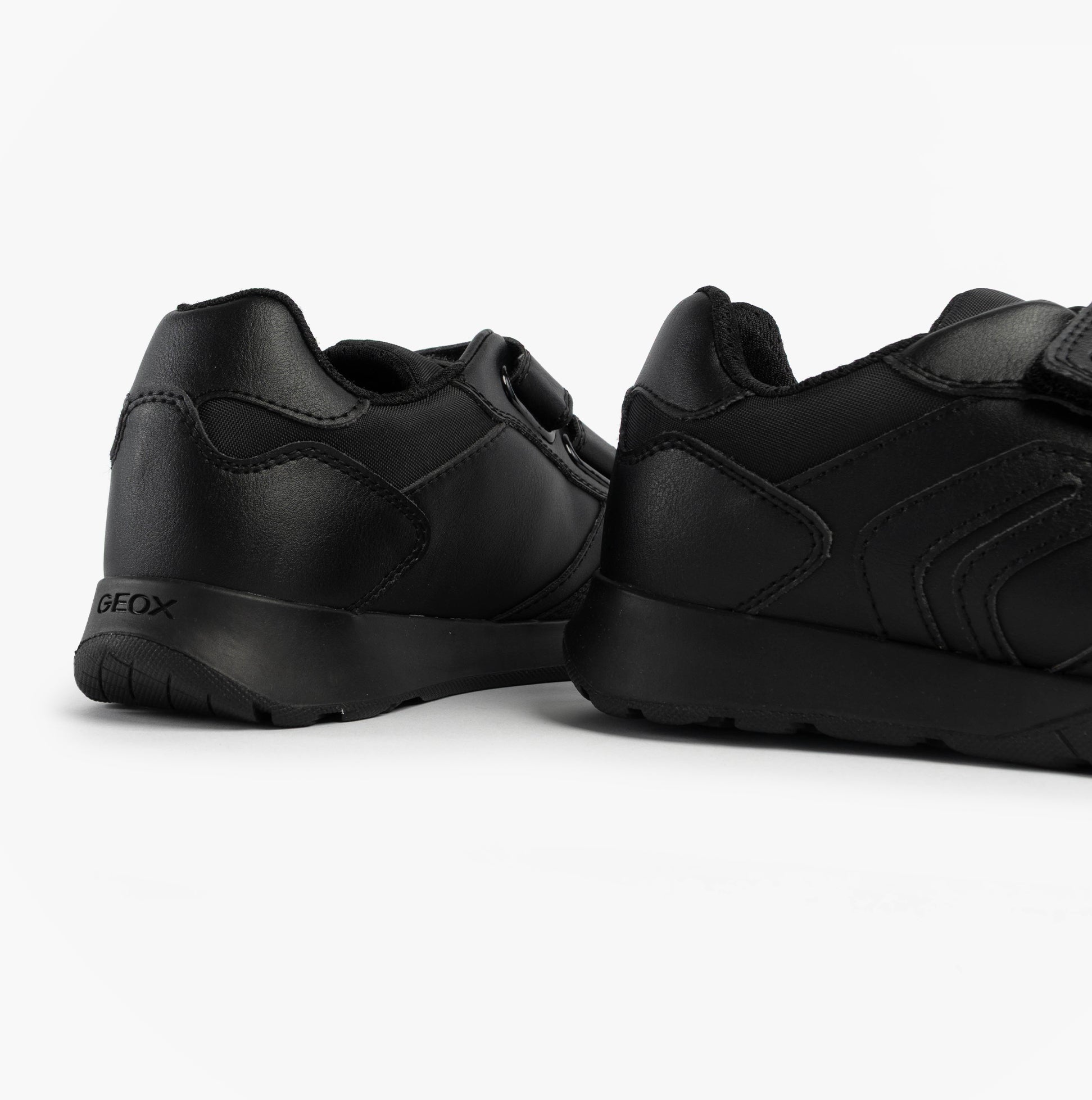 GEOX J RANN-E BOY Unisex Kids Touch Fasten Trainers Black