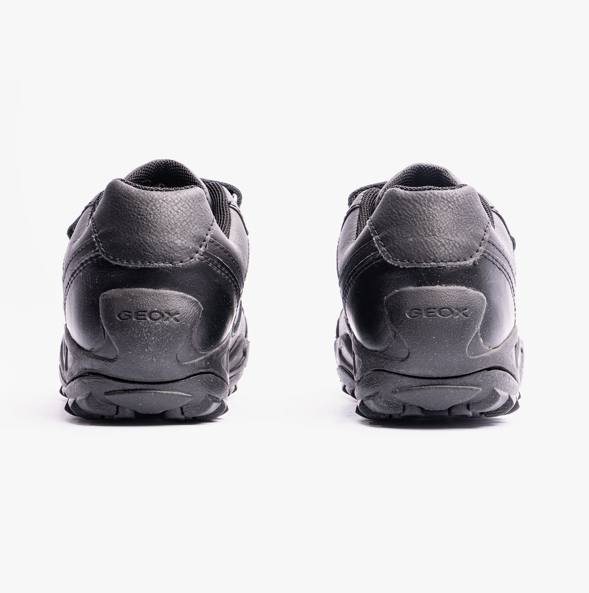 GEOX N.SAVAGE B B Boys Leather Touch Fasten School Shoes Black