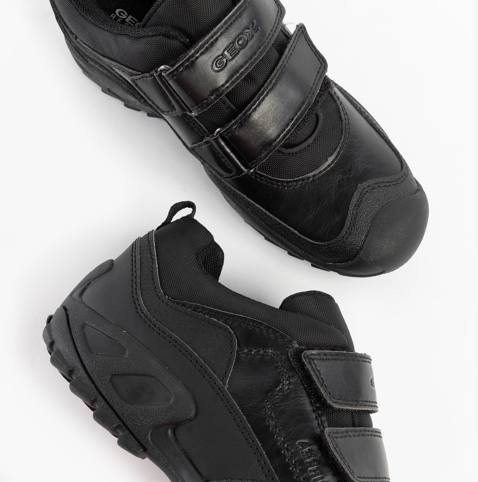 GEOX SAVAGE B Boys Waterproof School Shoes Black