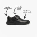 GEOX RIDDOCK Boys Single Strap School Shoes Black