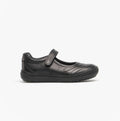 GEOX HADRIEL I Girls Leather Touch Fasten School Shoes Black