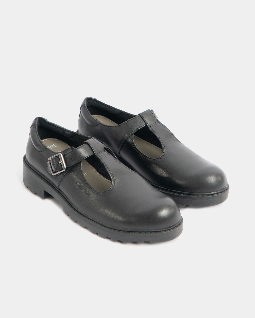 GEOX CASEY Girls Matte Black School Shoes