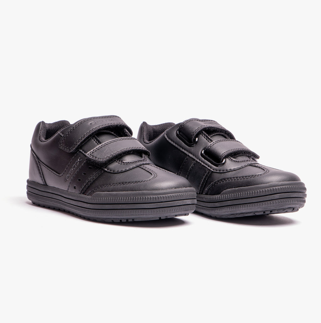 GEOX ELVIS B Boys Touch Fasten School Shoes Black