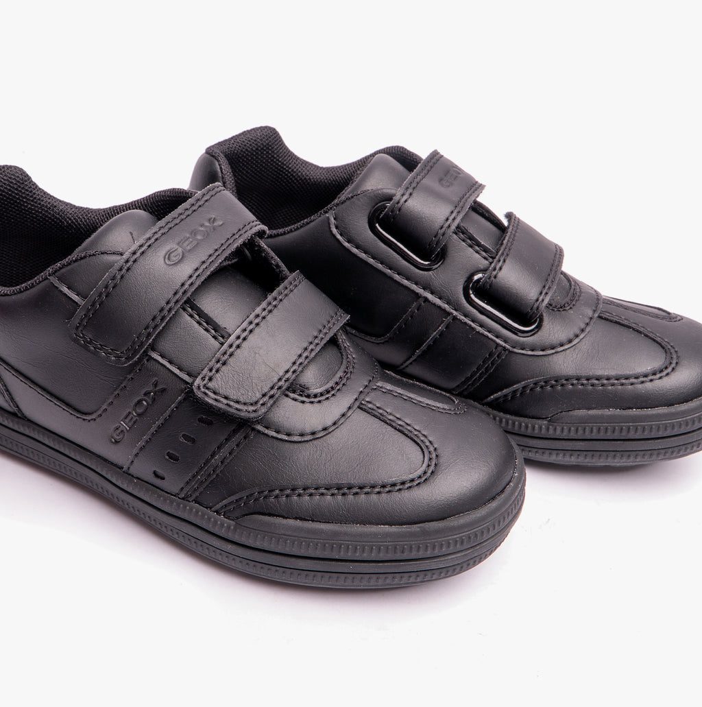 GEOX ELVIS B Boys Touch Fasten School Shoes Black
