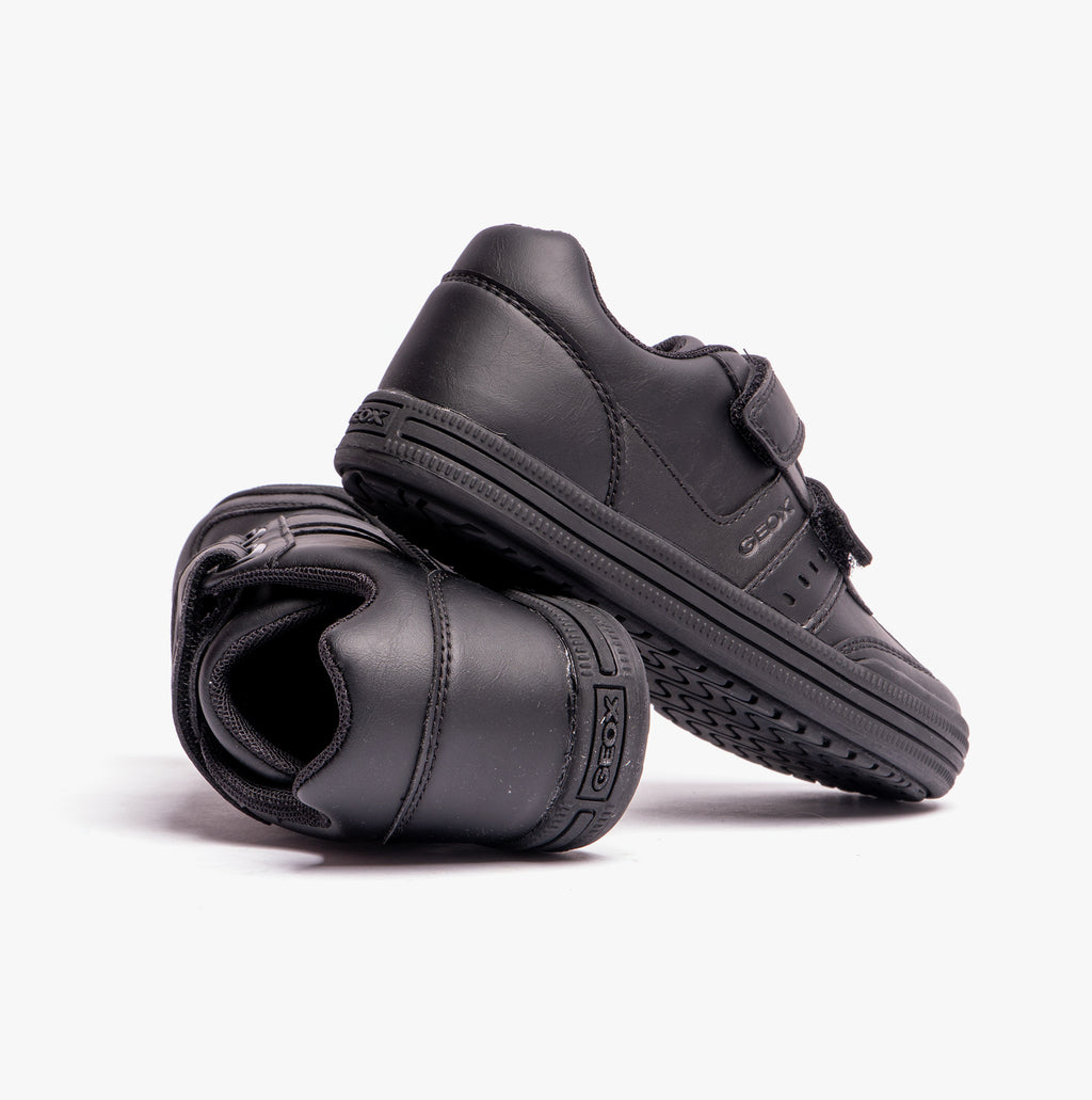 GEOX ELVIS B Boys Touch Fasten School Shoes Black