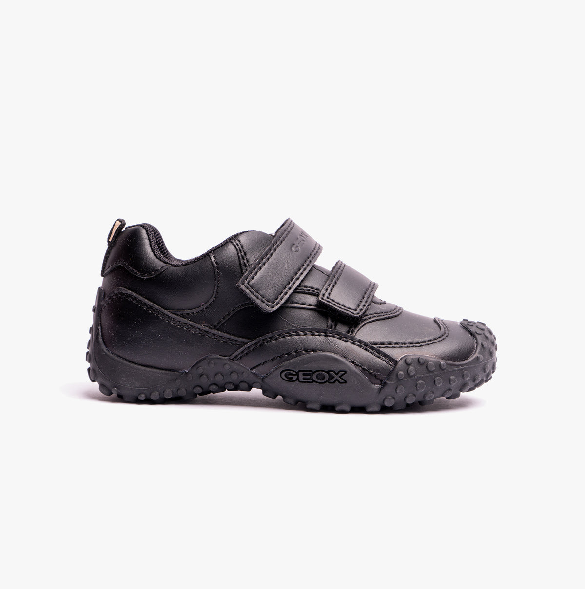 GEOX GIANT B Boys Touch Fasten School Shoes Black