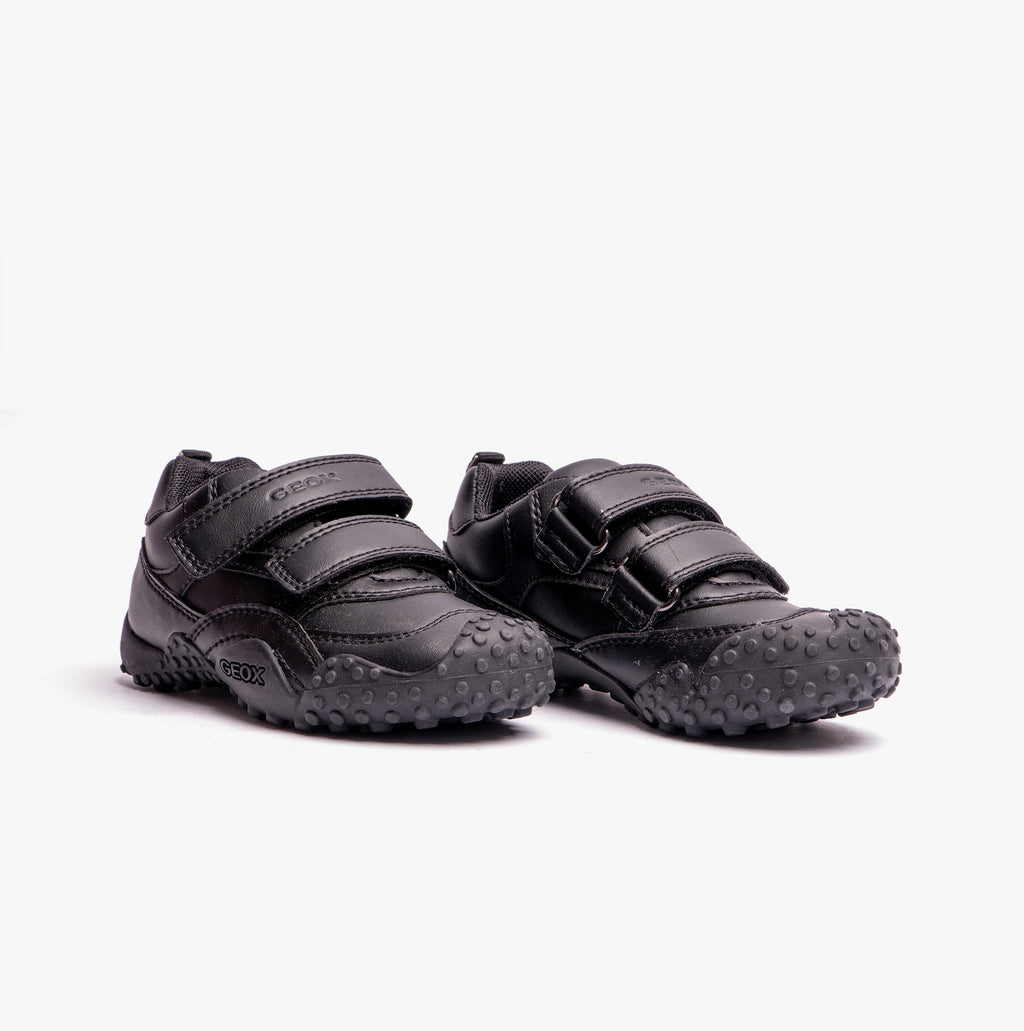 GEOX GIANT B Boys Touch Fasten School Shoes Black