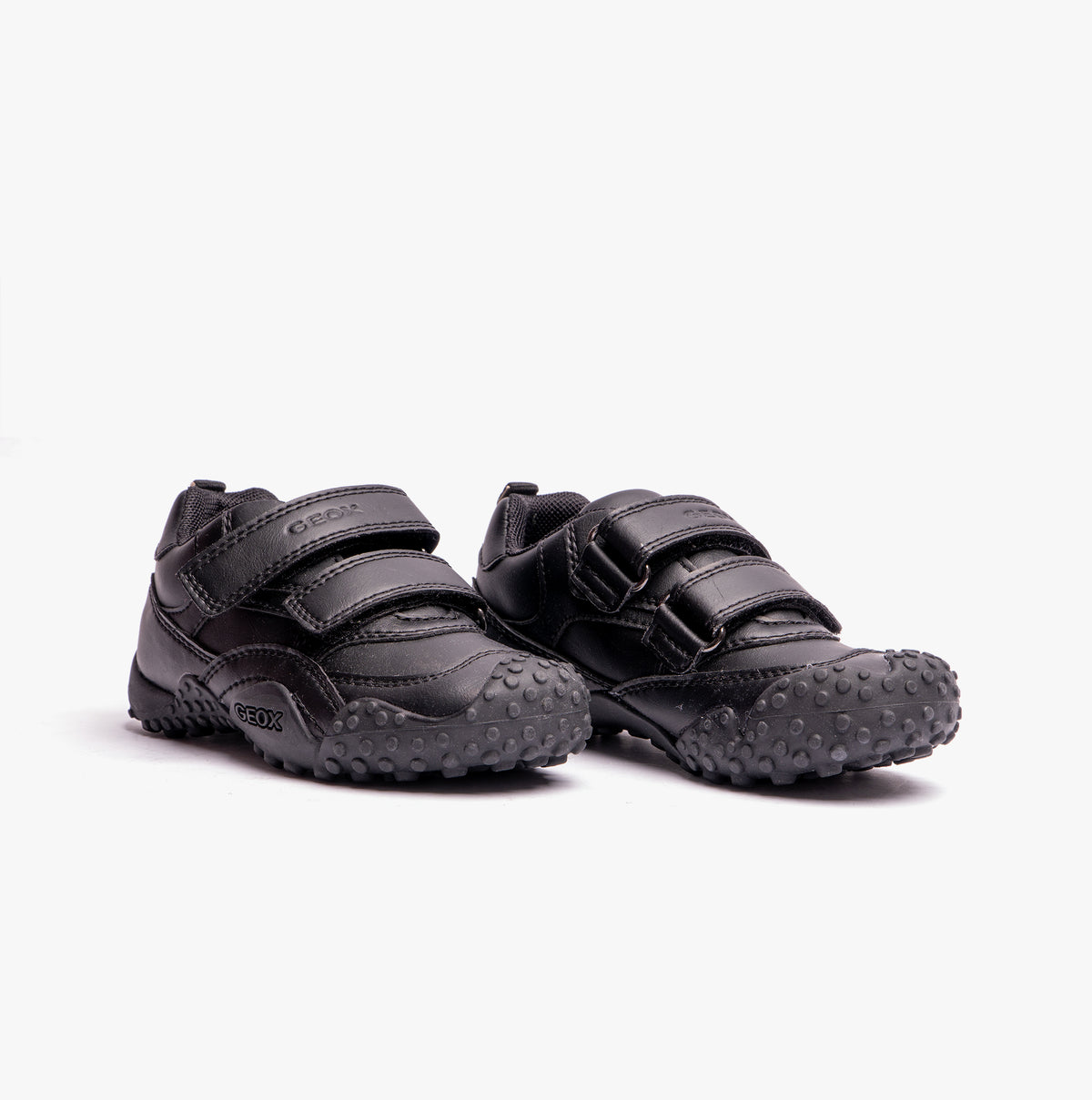 GEOX GIANT B Boys Touch Fasten School Shoes Black