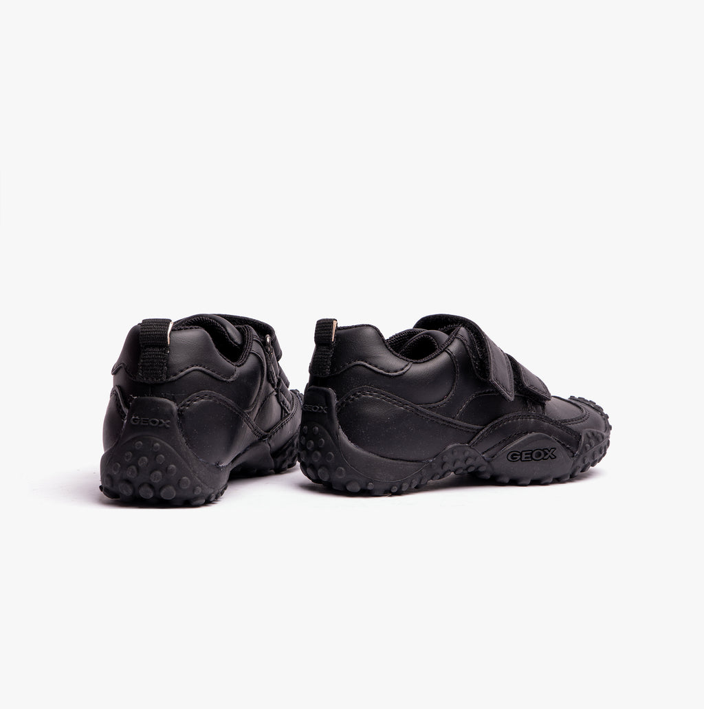 GEOX GIANT B Boys Touch Fasten School Shoes Black