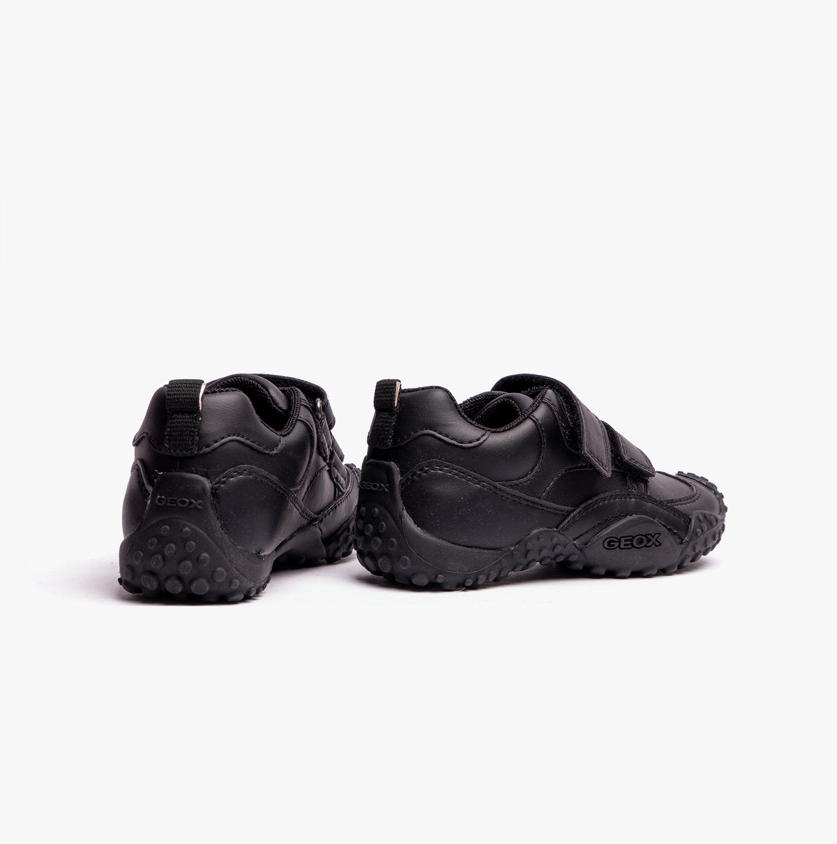 GEOX GIANT B Boys Touch Fasten School Shoes Black