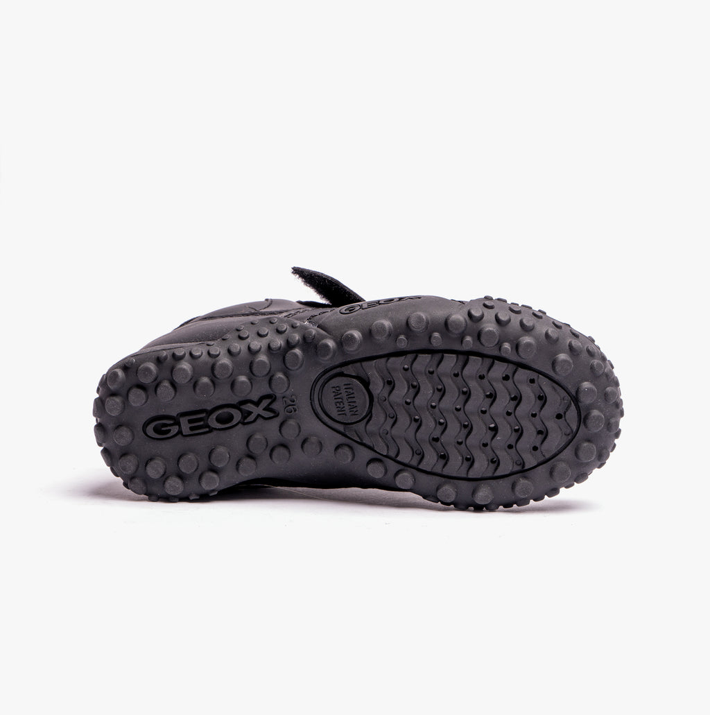 GEOX GIANT B Boys Touch Fasten School Shoes Black
