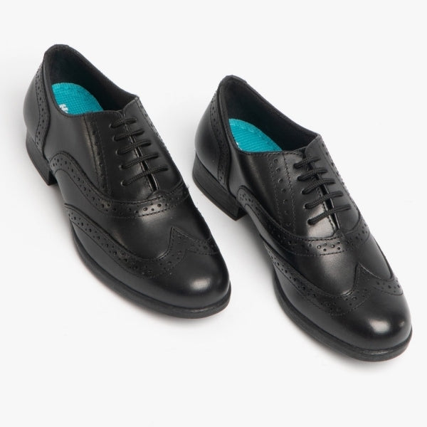 Hush Puppies KADA Girls School Shoes Black (Leather)