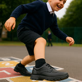 Hush Puppies VINCENTE Boys Leather Derby School Shoes Black