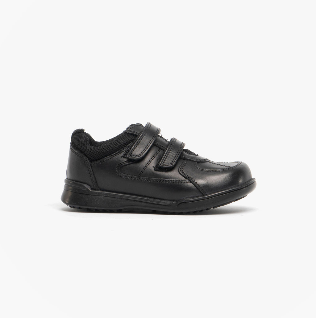 Hush Puppies LIAM Boys Leather School Shoes Black