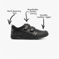 Hush Puppies JOSH Boys Leather School Shoes Black