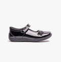 Hush Puppies JESSICA Girls School Shoes Patent Black