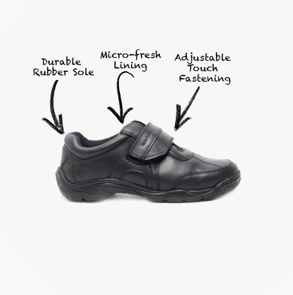 Hush Puppies ARLO Boys Leather School Shoes Black