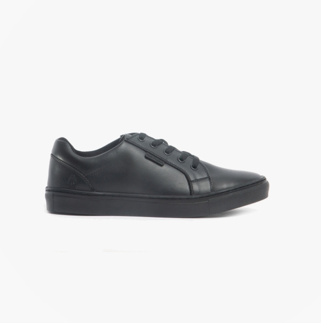 Hush Puppies SAM Boys Leather School Shoes Black