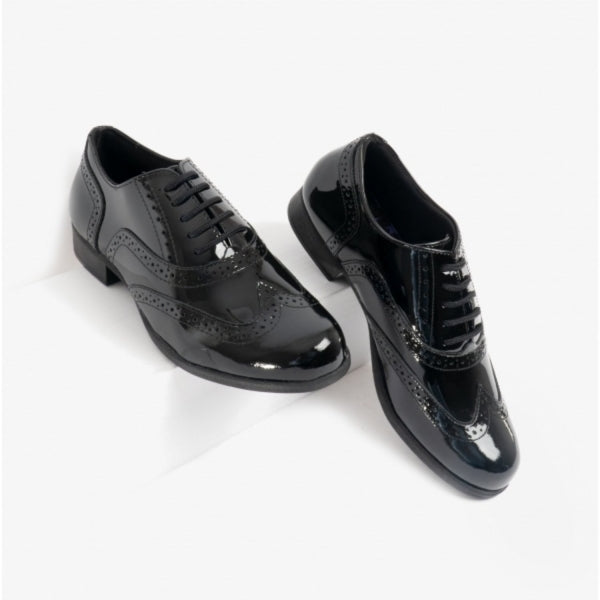 Hush Puppies KADA Girls School Shoes Black Patent