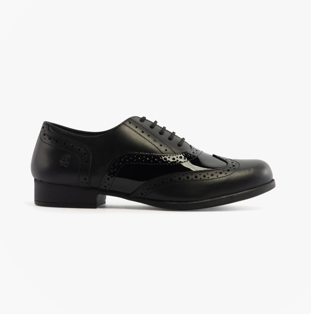 Hush Puppies KADA Girls Leather School Shoes Black