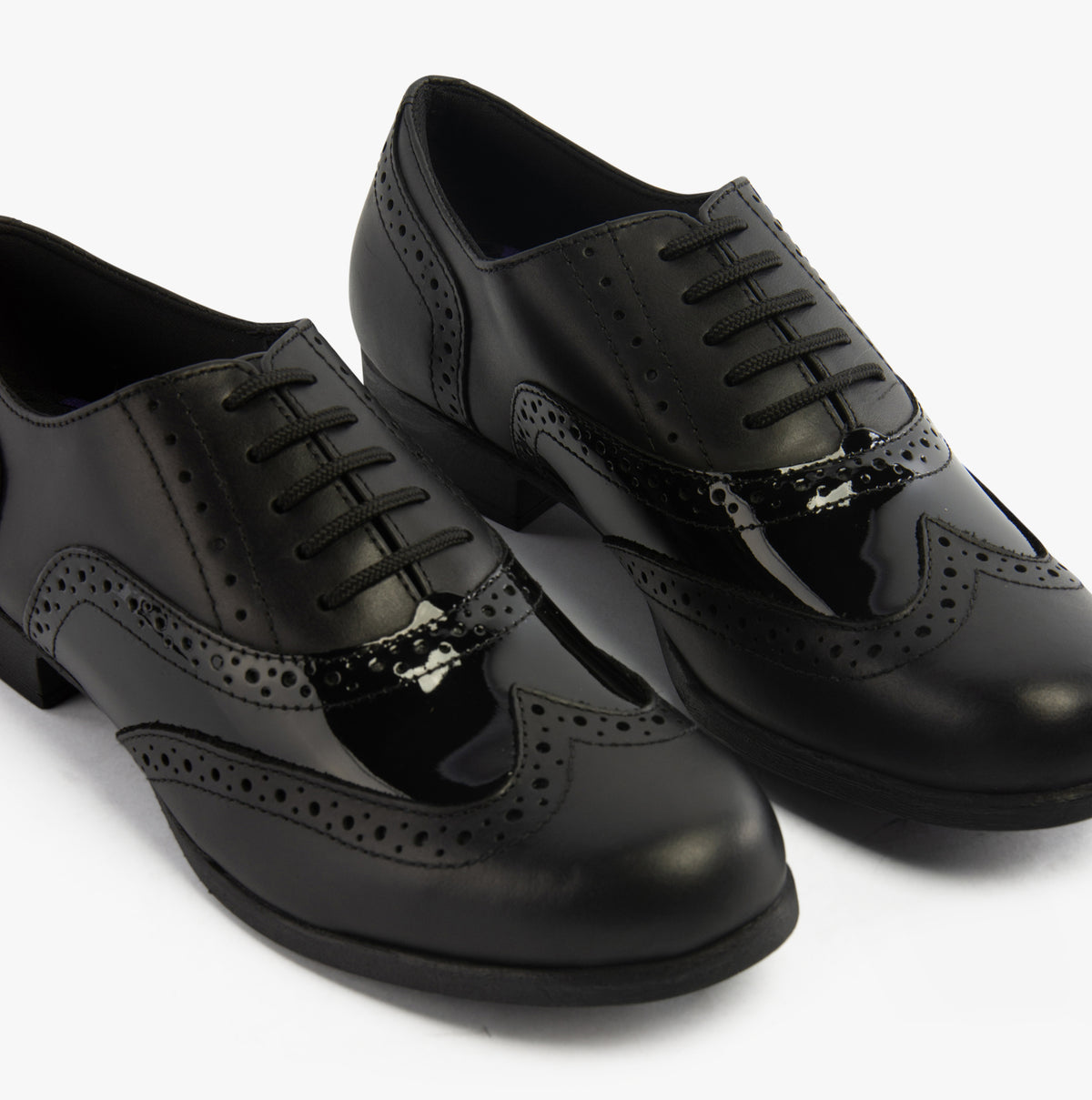 Hush Puppies KADA Girls Leather School Shoes Black
