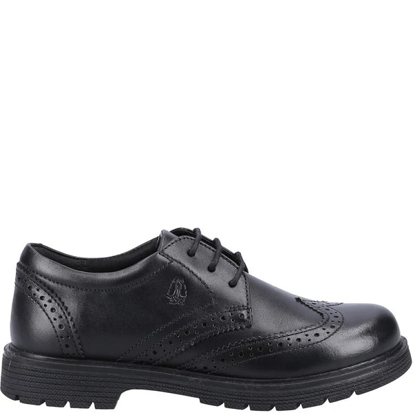 Hush Puppies SALLY 2 Girls Leather School Shoes Black