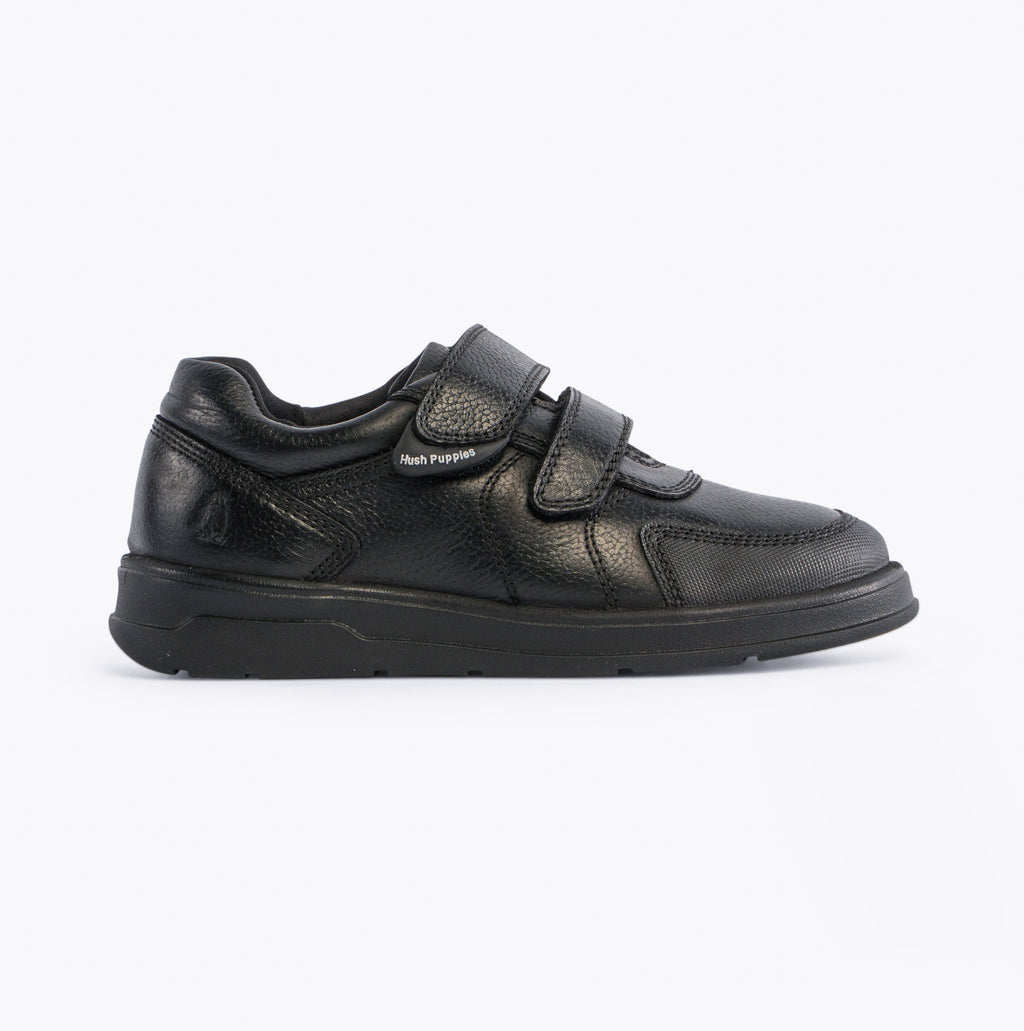 Hush Puppies RYAN Boys Leather School Shoes Black