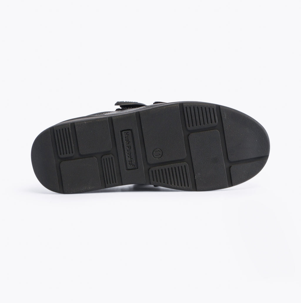 Hush Puppies RYAN Boys Leather School Shoes Black