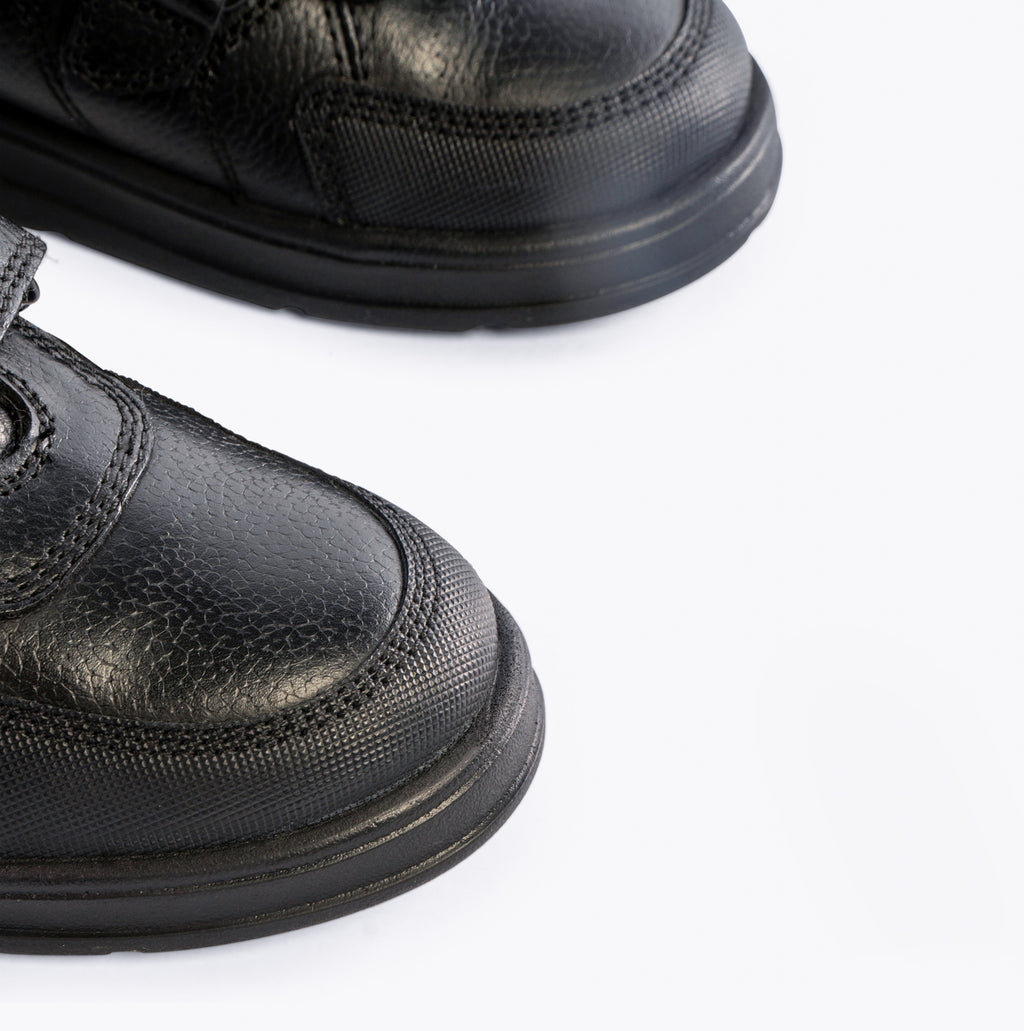 Hush Puppies RYAN Boys Leather School Shoes Black
