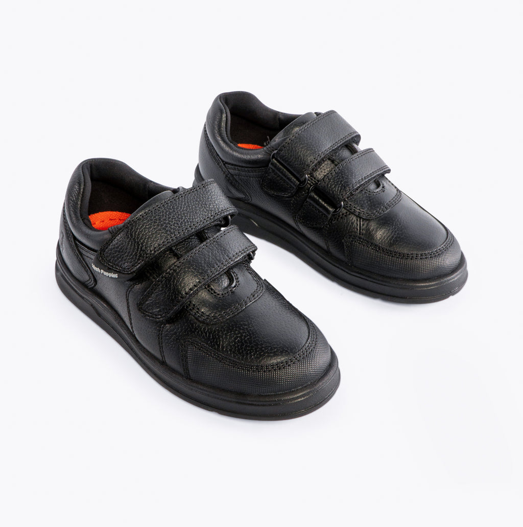 Hush Puppies RYAN Boys Leather School Shoes Black