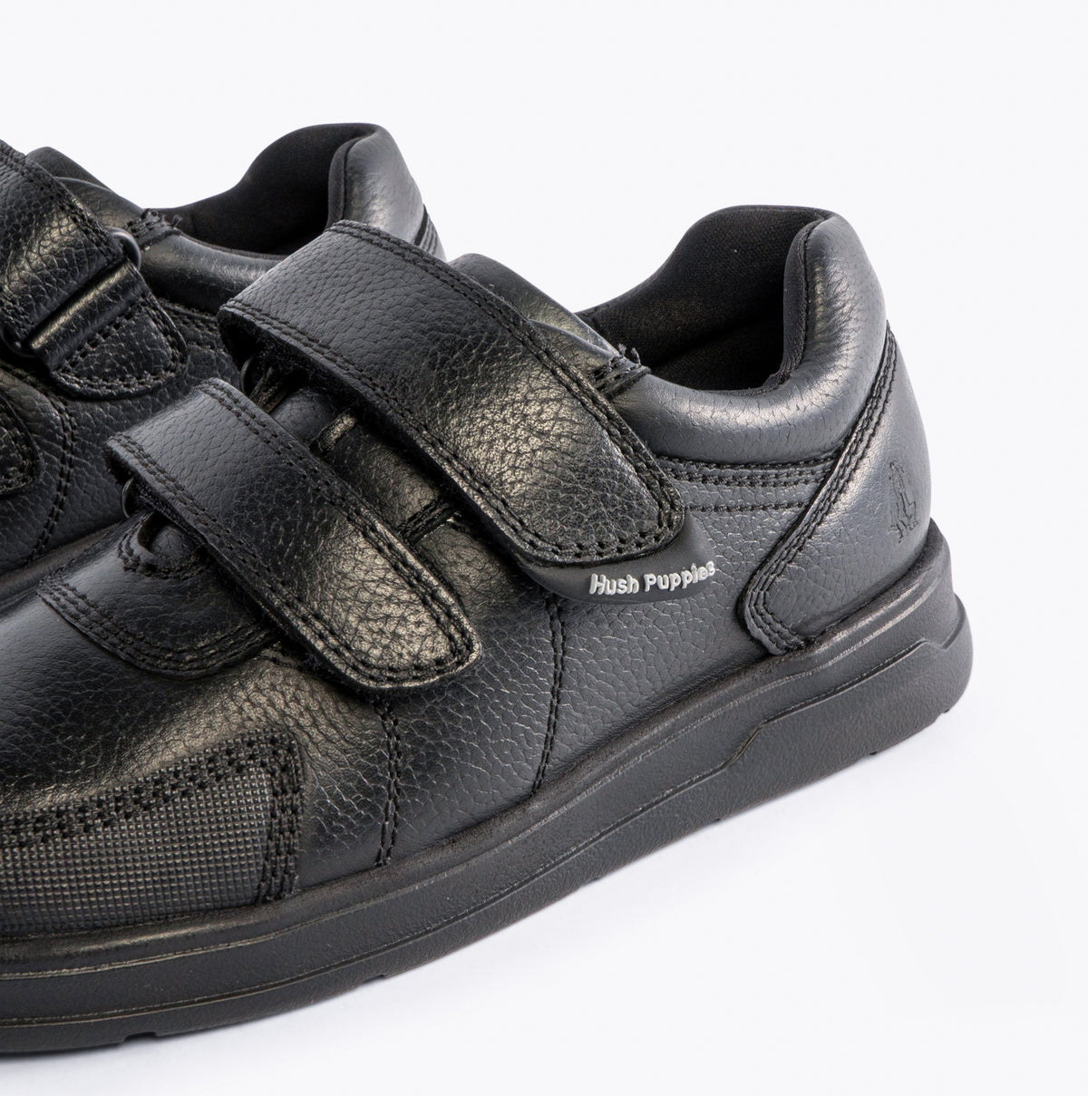 Hush Puppies RYAN Boys Leather School Shoes Black