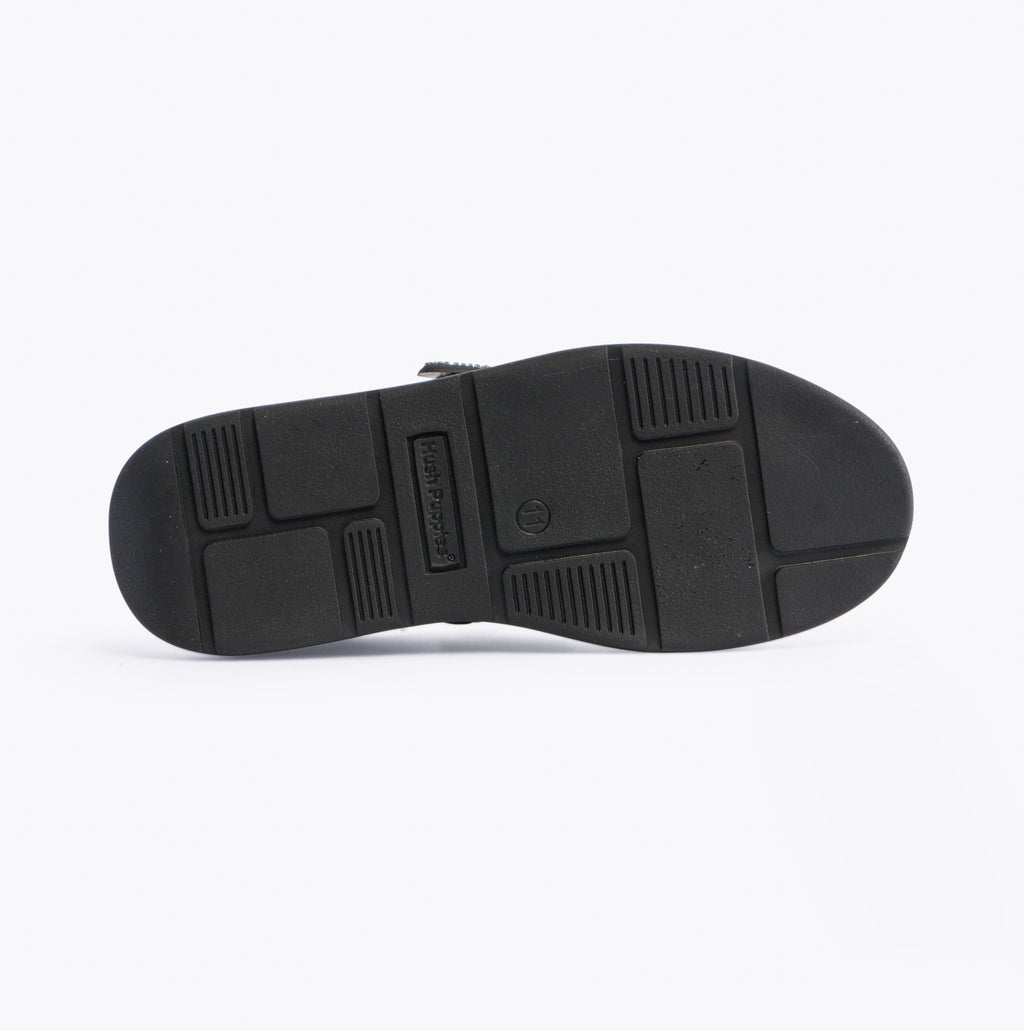 Hush Puppies ROWAN Boys Leather School Shoes Black