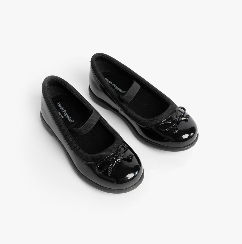 Hush Puppies BETTY PATENT JNR Girls Shoes Black