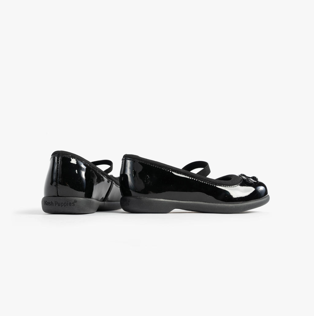 Hush Puppies BETTY PATENT JNR Girls Shoes Black