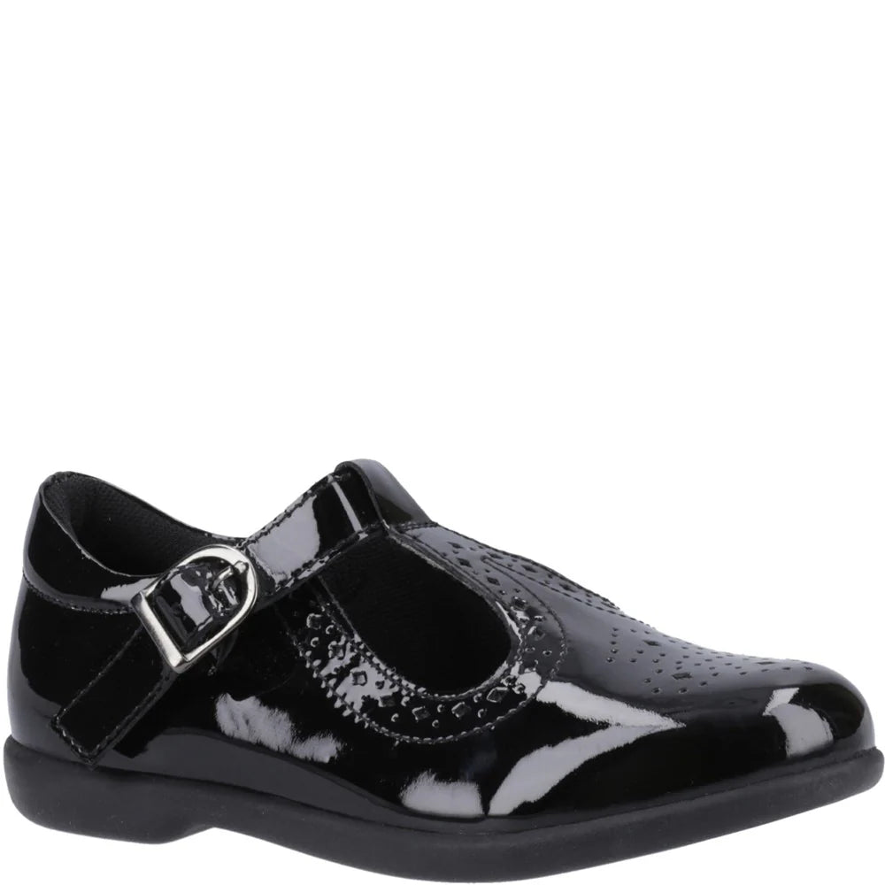 Hush Puppies BRITNEY Girls School Shoes Black Patent