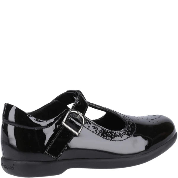 Hush Puppies BRITNEY Girls School Shoes Black Patent