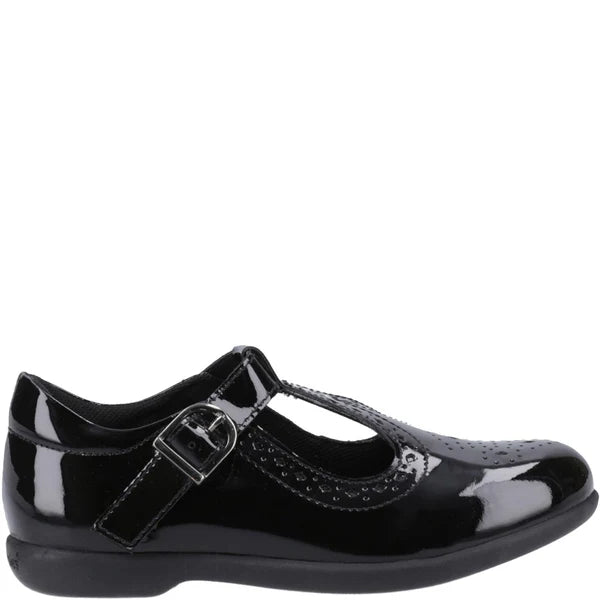 Hush Puppies BRITNEY Girls School Shoes Black Patent