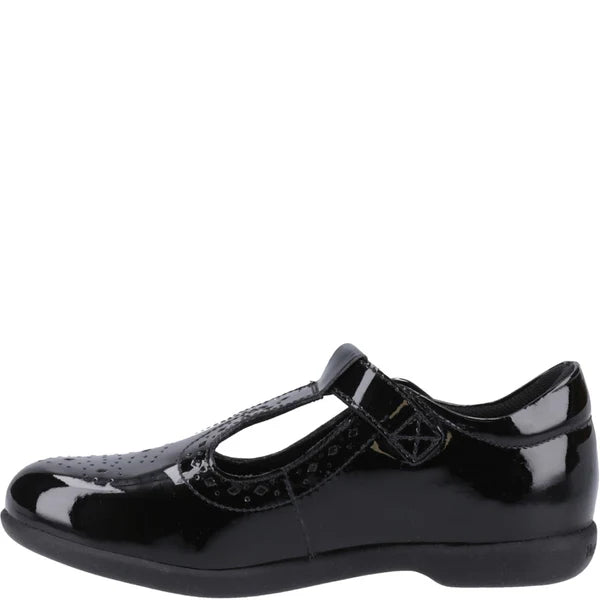 Hush Puppies BRITNEY Girls School Shoes Black Patent