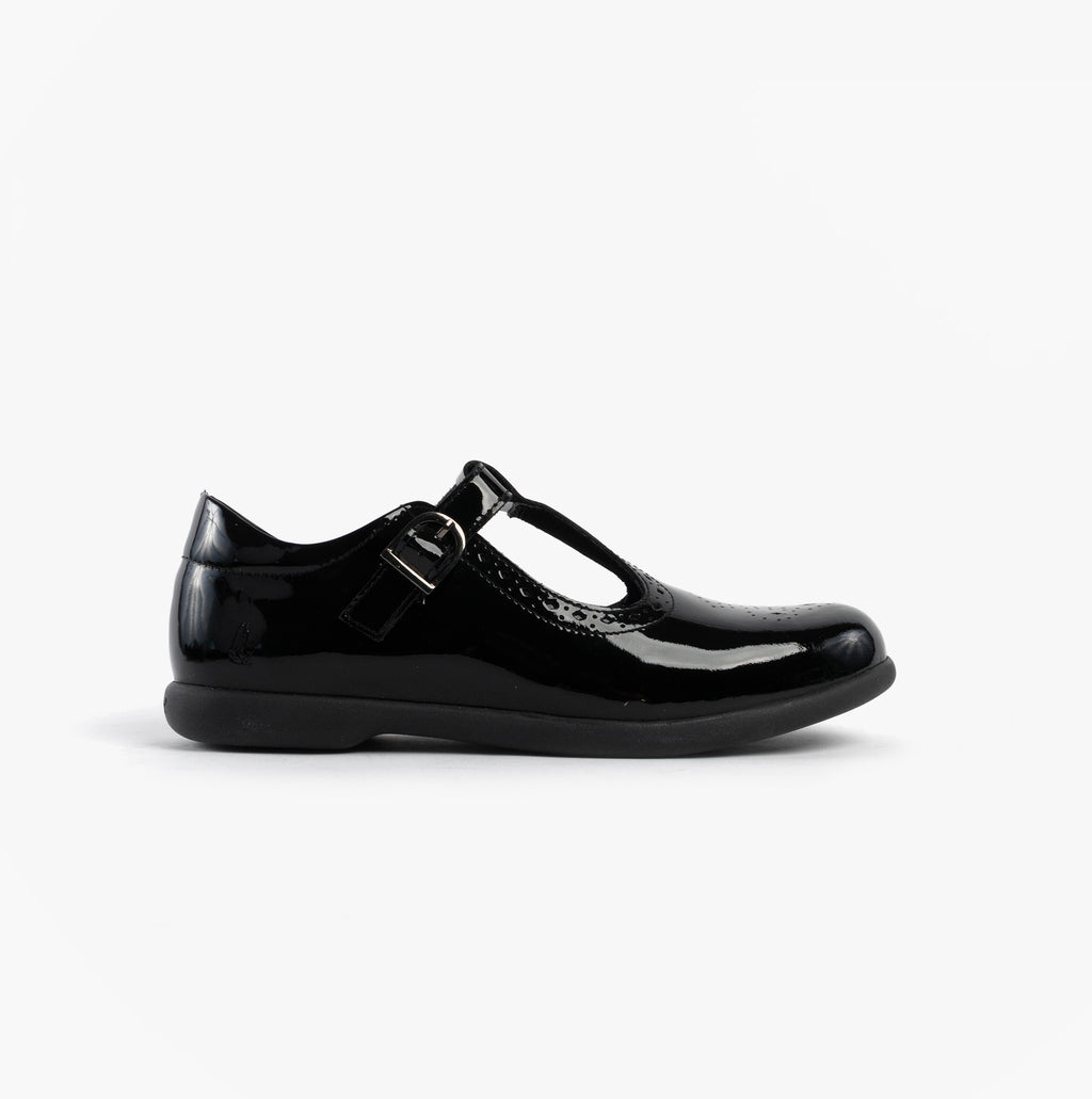 Hush Puppies BRITNEY Girls School Shoes Black Patent