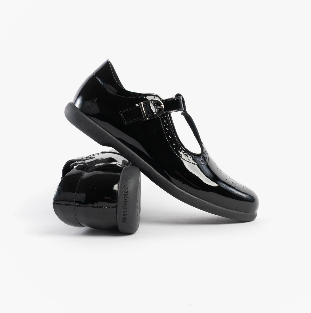 Hush Puppies BRITNEY Girls School Shoes Black Patent