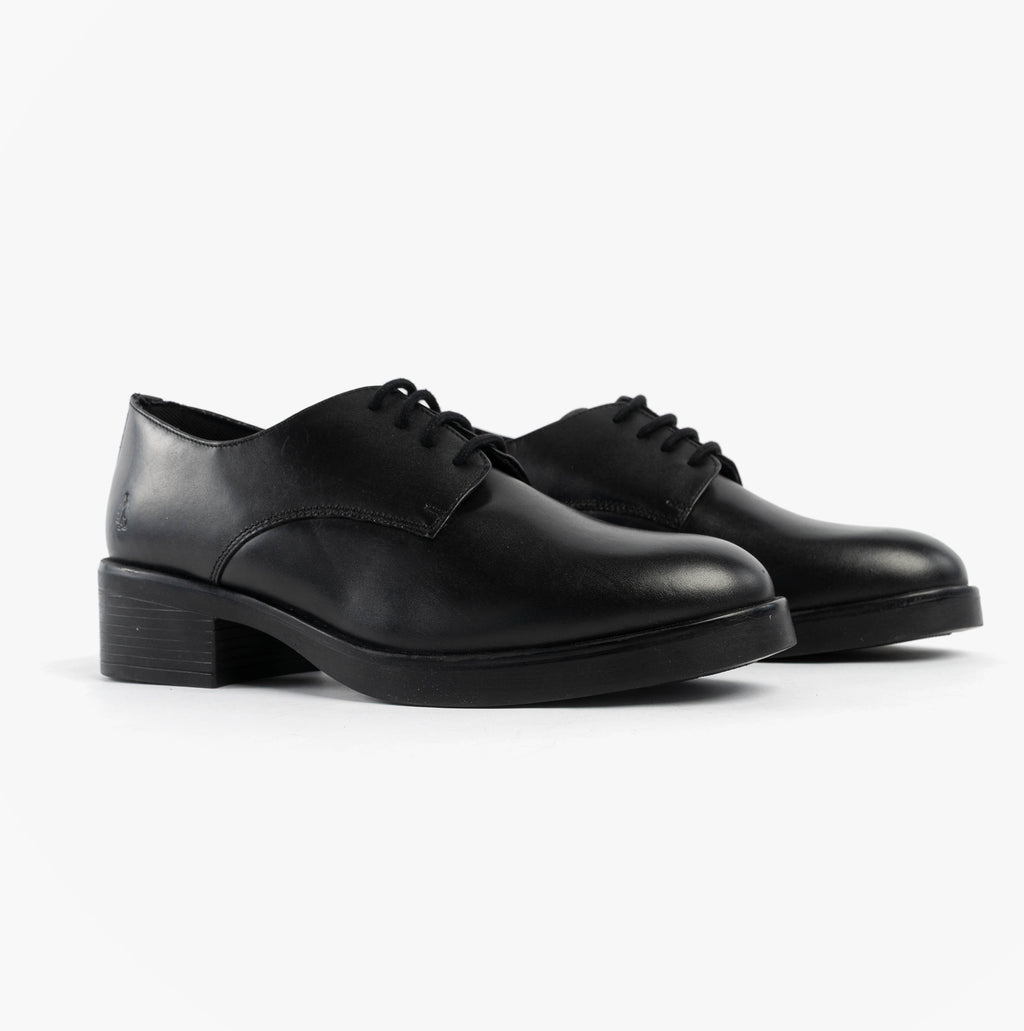 Hush Puppies ANASTASIA Girls Leather School Shoes Black