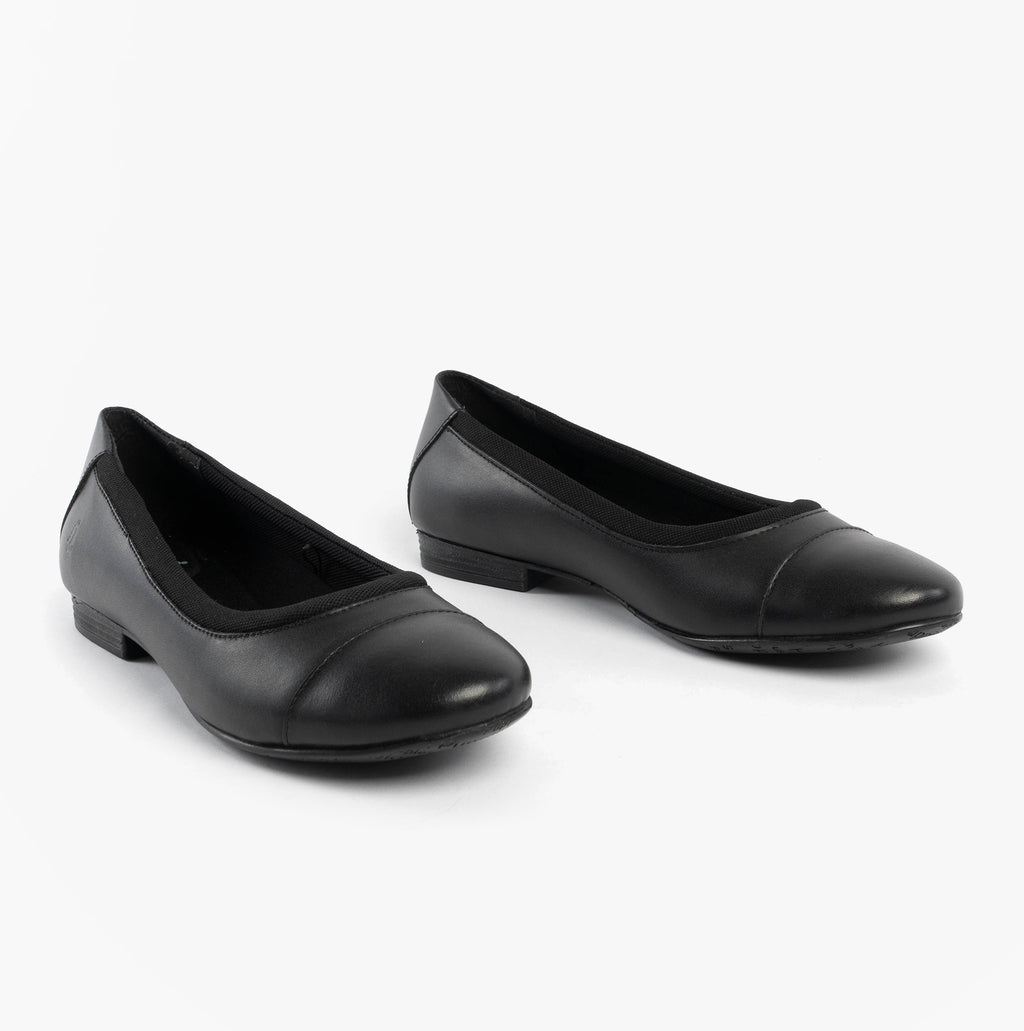 Hush Puppies EMMA Girls Leather School Shoes Black