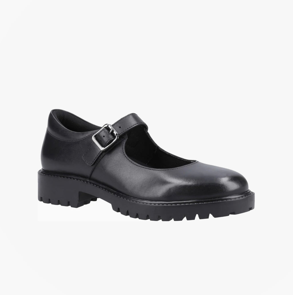 Hush Puppies AURORA Girls Leather School Shoes Black