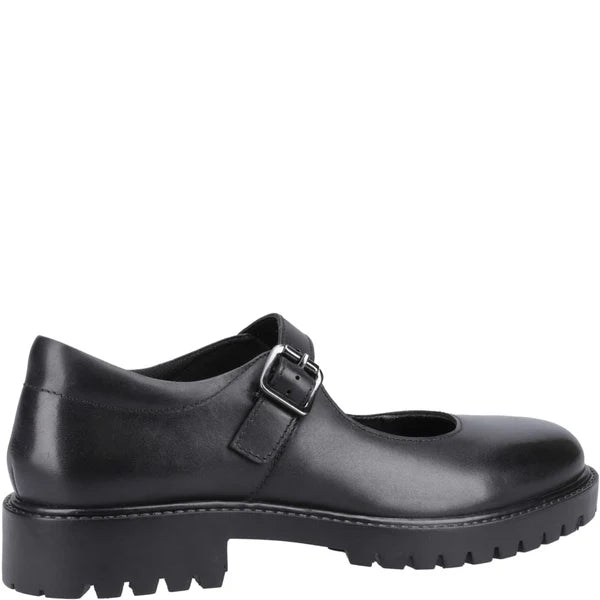 Hush Puppies AURORA Girls Leather School Shoes Black