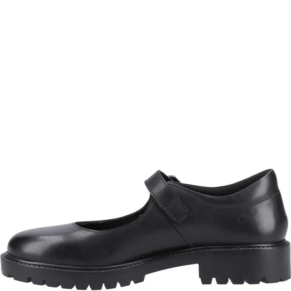 Hush Puppies AURORA Girls Leather School Shoes Black