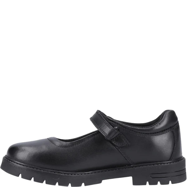 Hush Puppies TANYA Girls Leather School Shoes Black