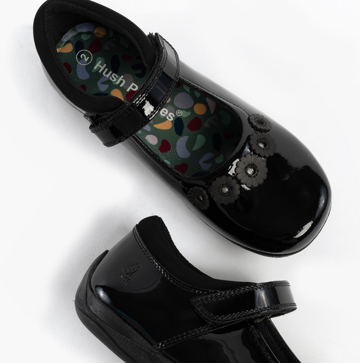 Hush Puppies CHRISTINA PATENT JUNIOR Girls Shoes Black