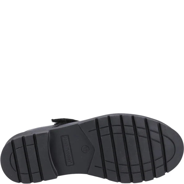Hush Puppies TANYA Girls Leather School Shoes Black
