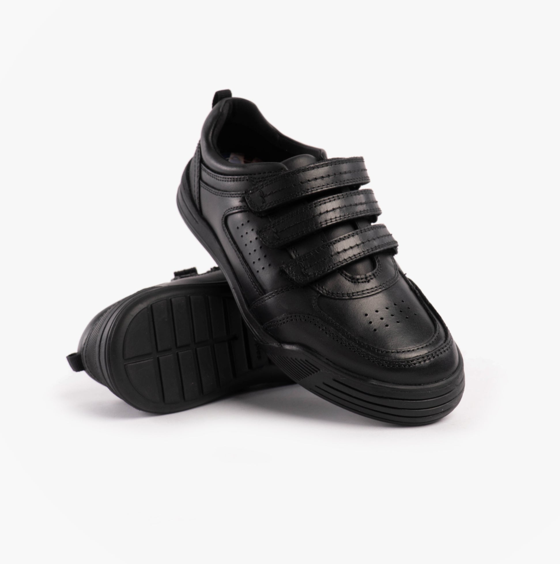 Hush Puppies SCOTT Boys Leather School Shoes Black